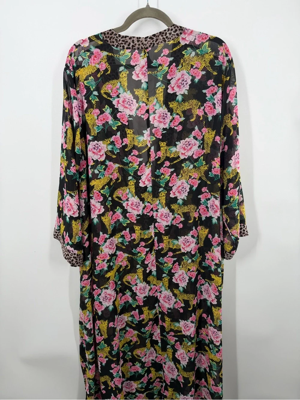Torrid Cheetah Floral Swim Cover Up Kimono